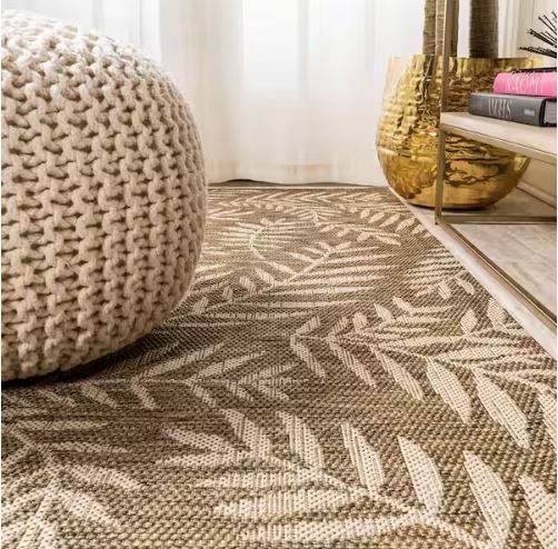 8 ft. x 10 ft. Nevis Palm Frond Brown/Beige Indoor/Outdoor Area Rug