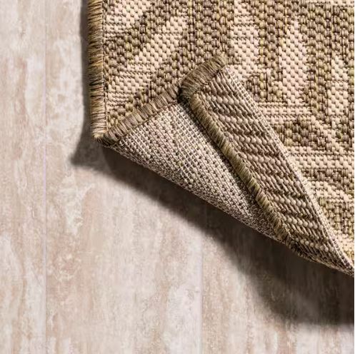 8 ft. x 10 ft. Nevis Palm Frond Brown/Beige Indoor/Outdoor Area Rug