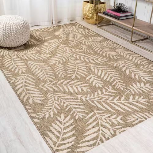 8 ft. x 10 ft. Nevis Palm Frond Brown/Beige Indoor/Outdoor Area Rug