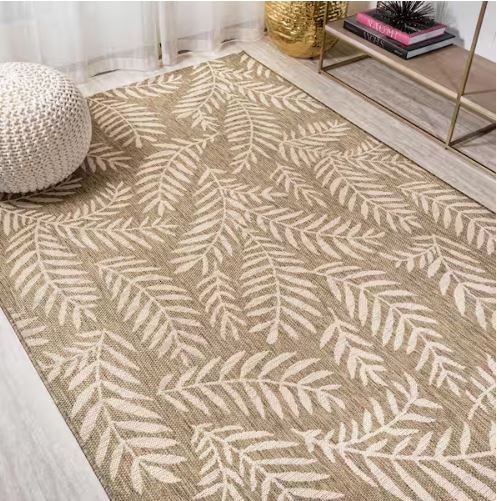 8 ft. x 10 ft. Nevis Palm Frond Brown/Beige Indoor/Outdoor Area Rug