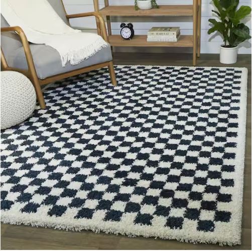 4 ft. x 6 ft. Covey Navy Geometric Area Rug