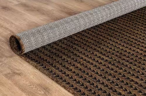 5 ft. x 7 ft. Arrow Gold Chevron Striped Washable Indoor Outdoor Area Rug