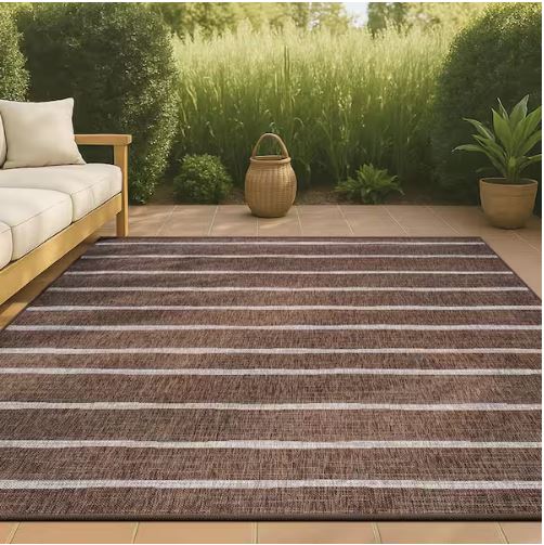 5 ft. x 8 ft. Colonia Berber Stripe Brown/Beige Indoor/Outdoor Area Rug