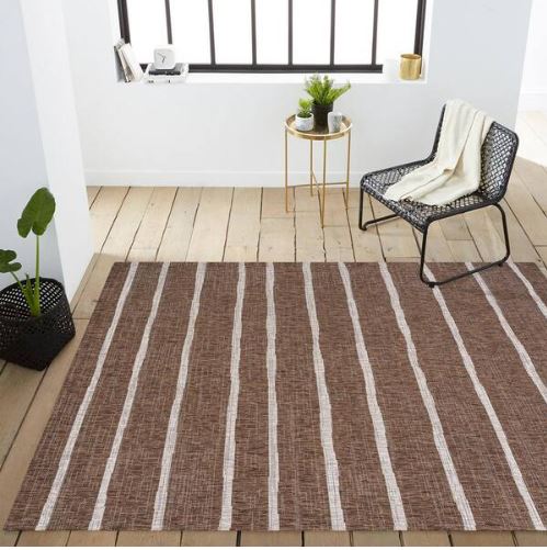 5 ft. x 8 ft. Colonia Berber Stripe Brown/Beige Indoor/Outdoor Area Rug
