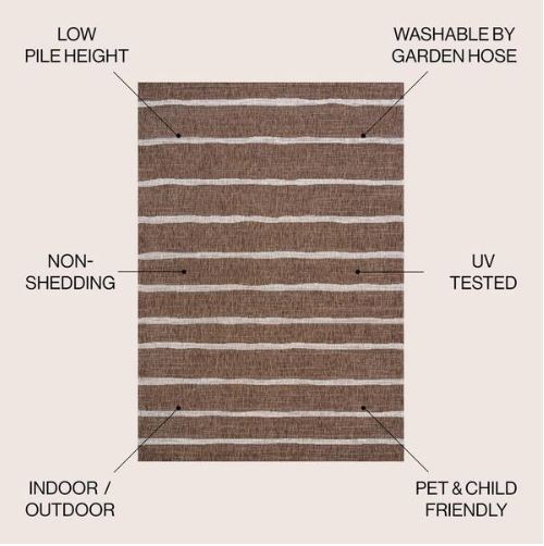 5 ft. x 8 ft. Colonia Berber Stripe Brown/Beige Indoor/Outdoor Area Rug