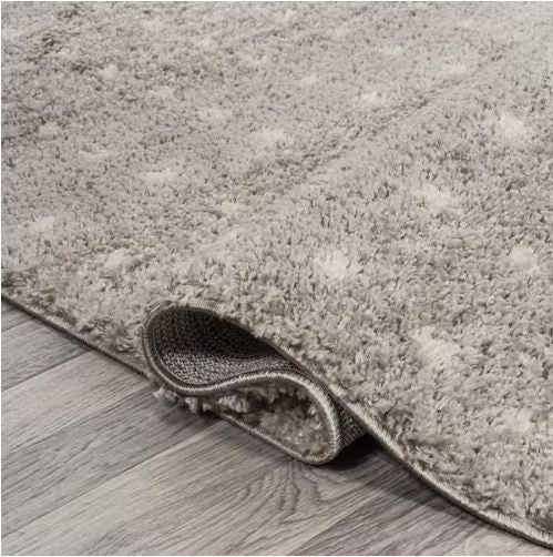8 ft. x 10 ft. Pele Modern Geometric Dot Shag Gray/Ivory Area Rug