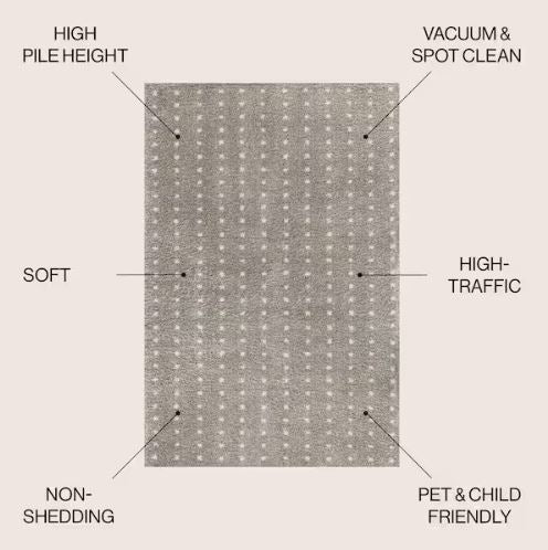 8 ft. x 10 ft. Pele Modern Geometric Dot Shag Gray/Ivory Area Rug