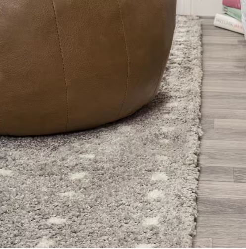8 ft. x 10 ft. Pele Modern Geometric Dot Shag Gray/Ivory Area Rug