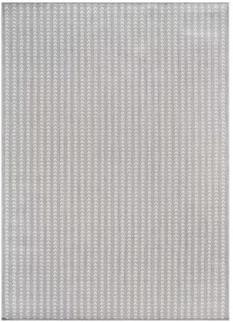 8 ft. x 10 ft. Arrow Gray Chevron Striped Washable Indoor Outdoor Area Rug