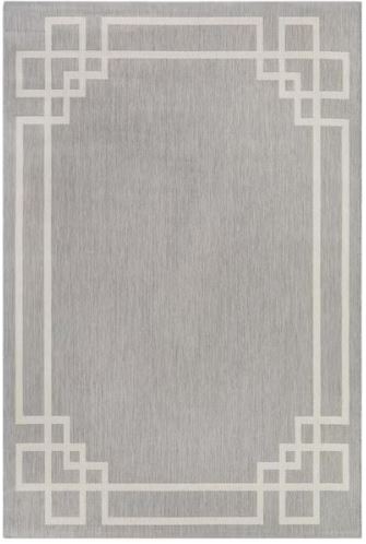 5 ft. 3 in. x 7 ft. Lyra Grey Border Indoor/Outdoor Area Rug