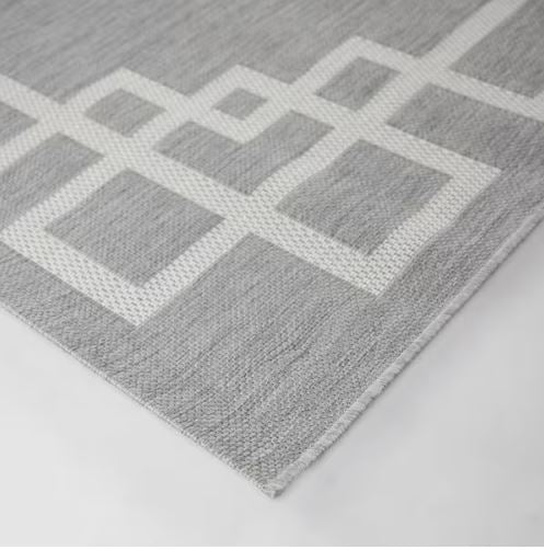 5 ft. 3 in. x 7 ft. Lyra Grey Border Indoor/Outdoor Area Rug