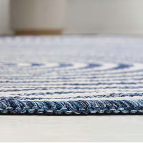 5 ft. x 8 ft. Margot Modern Geometric Arch Stripe Cream/Navy Indoor/Outdoor Shaped Area Rug