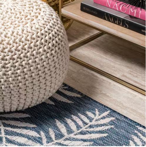 5 ft. x 8 ft. Nevis Palm Frond Navy/Ivory Indoor/Outdoor Area Rug