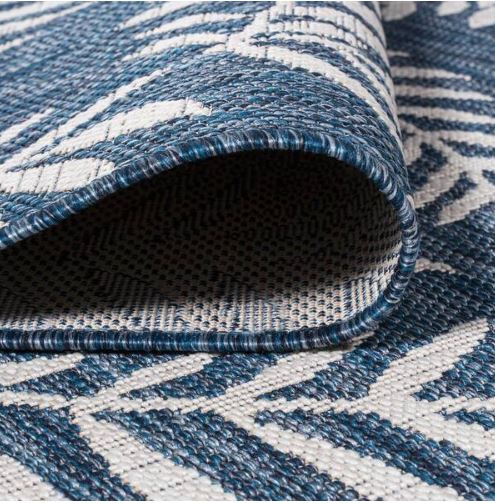 5 ft. x 8 ft. Nevis Palm Frond Navy/Ivory Indoor/Outdoor Area Rug