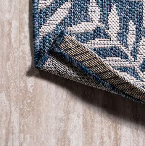 5 ft. x 8 ft. Nevis Palm Frond Navy/Ivory Indoor/Outdoor Area Rug