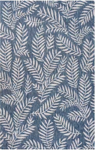 5 ft. x 8 ft. Nevis Palm Frond Navy/Ivory Indoor/Outdoor Area Rug