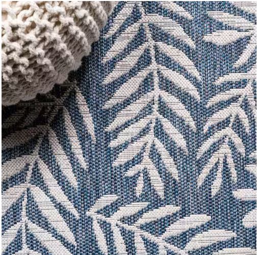 5 ft. x 8 ft. Nevis Palm Frond Navy/Ivory Indoor/Outdoor Area Rug