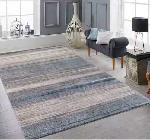 5 ft. x 7 ft. Newshire Blue Ombre Contemporary Area Rug