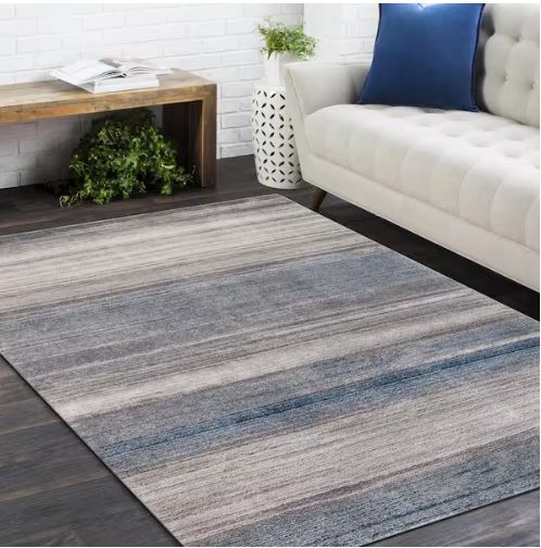 5 ft. x 7 ft. Newshire Blue Ombre Contemporary Area Rug