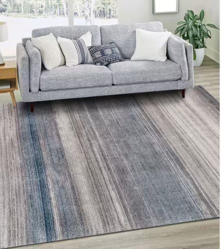 5 ft. x 7 ft. Newshire Blue Ombre Contemporary Area Rug