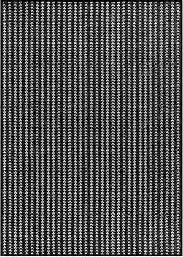 8 ft. x 10 ft. Arrow Black Chevron Striped Washable Indoor Outdoor Area Rug