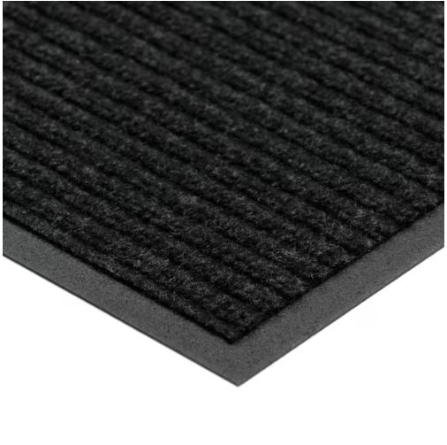 Enviroback Charcoal 60 in. x 36 in. Recycled Rubber/Thermoplastic Rib Door Mat