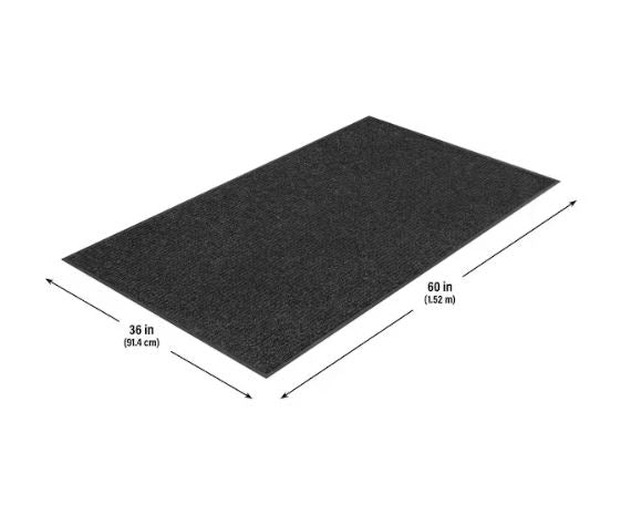 Enviroback Charcoal 60 in. x 36 in. Recycled Rubber/Thermoplastic Rib Door Mat