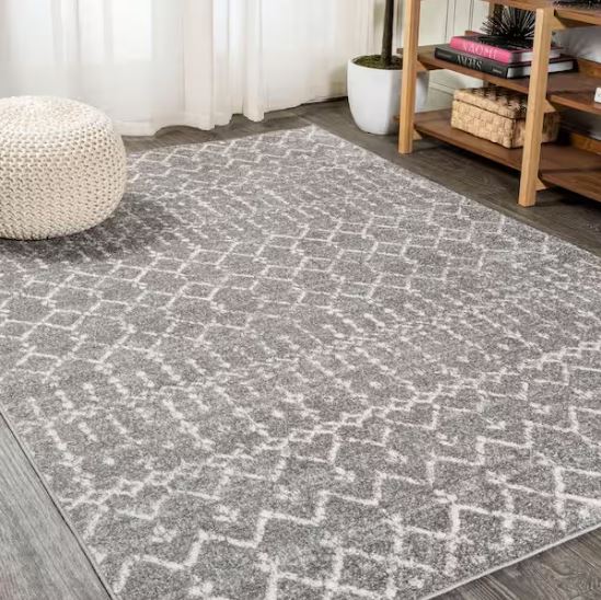 5 ft. x 8 ft. Moroccan HYPE Boho Vintage Diamond Gray/Ivory Area Rug