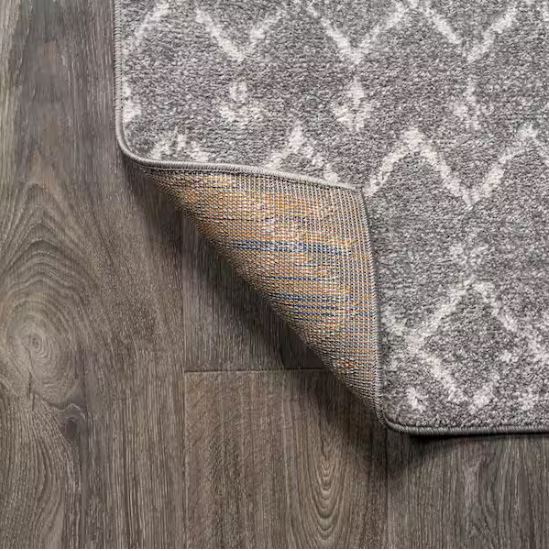 5 ft. x 8 ft. Moroccan HYPE Boho Vintage Diamond Gray/Ivory Area Rug