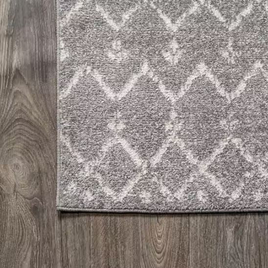 5 ft. x 8 ft. Moroccan HYPE Boho Vintage Diamond Gray/Ivory Area Rug