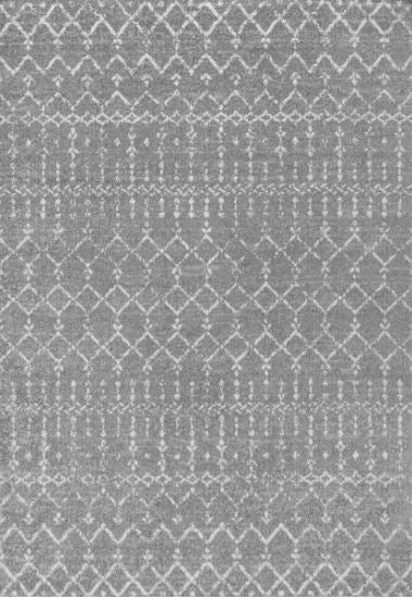 5 ft. x 8 ft. Moroccan HYPE Boho Vintage Diamond Gray/Ivory Area Rug