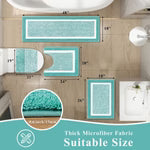 4 Piece Soft Absorbent Microfiber Bath Rug Set with Non-Slip Backing (Set of 4)