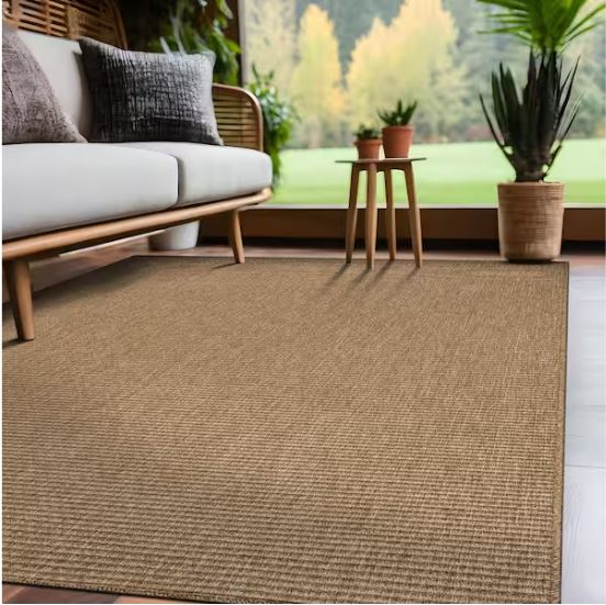9 ft. x 12 ft. Terra Fiber Easy Jute Natural Solid Indoor Outdoor Area Rug