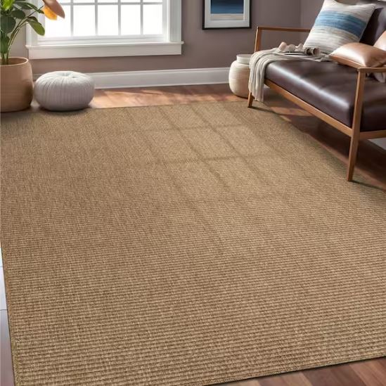 9 ft. x 12 ft. Terra Fiber Easy Jute Natural Solid Indoor Outdoor Area Rug