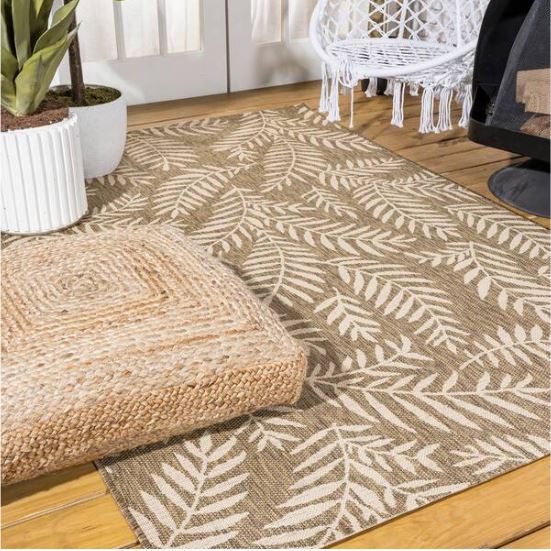 5 ft. x 8 ft. Nevis Palm Frond Brown/Beige Indoor/Outdoor Area Rug
