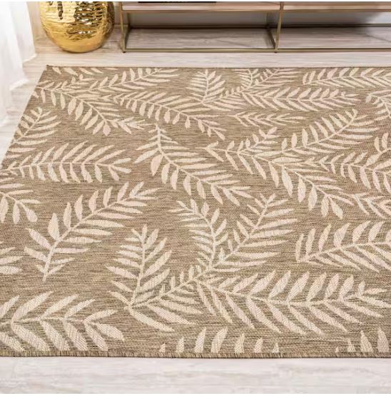 5 ft. x 8 ft. Nevis Palm Frond Brown/Beige Indoor/Outdoor Area Rug