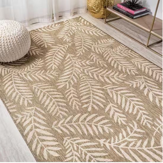 5 ft. x 8 ft. Nevis Palm Frond Brown/Beige Indoor/Outdoor Area Rug