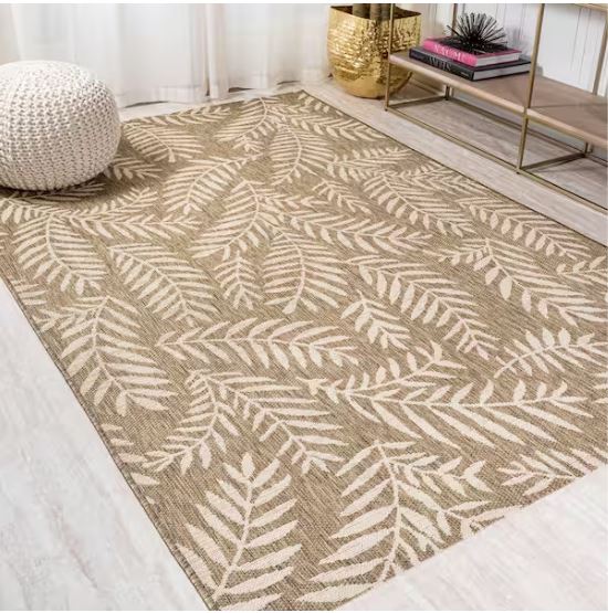 5 ft. x 8 ft. Nevis Palm Frond Brown/Beige Indoor/Outdoor Area Rug