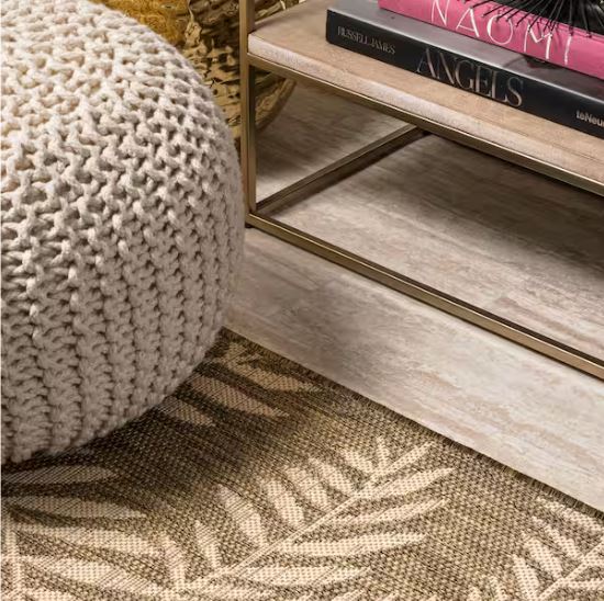 5 ft. x 8 ft. Nevis Palm Frond Brown/Beige Indoor/Outdoor Area Rug