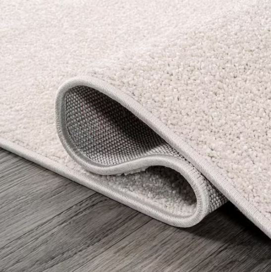 7 ft. Square Haze Solid Low-Pile Ivory Area Rug