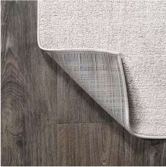 7 ft. Square Haze Solid Low-Pile Ivory Area Rug