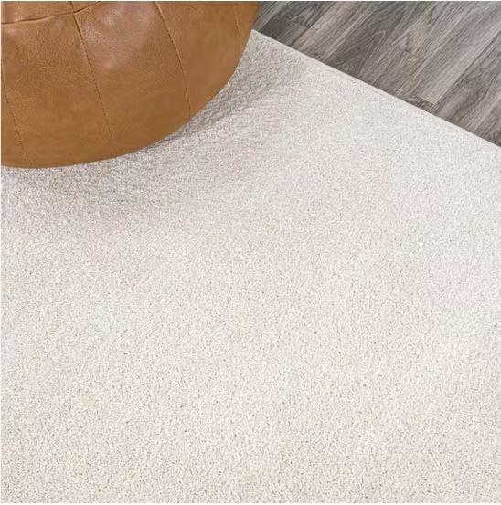 Haze Solid Low-Pile Cream 7 ft. Square Area Rug