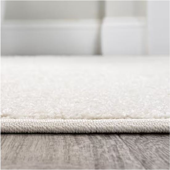 Haze Solid Low-Pile Cream 7 ft. Square Area Rug