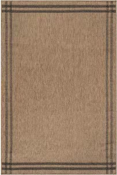 Haven 5 ft. x 7 ft. Natural Border Striped Washable Easy Jute Modern Indoor Outdoor Area Rug
