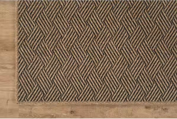 Haven 8 ft. x 10 ft. Natural Basketweave Washable Easy Jute Modern Indoor Outdoor Area Rug