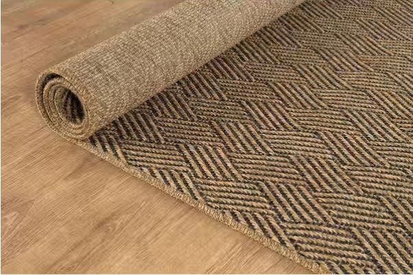 Haven 8 ft. x 10 ft. Natural Basketweave Washable Easy Jute Modern Indoor Outdoor Area Rug