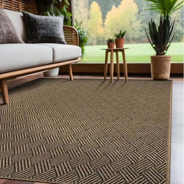 Haven 8 ft. x 10 ft. Natural Basketweave Washable Easy Jute Modern Indoor Outdoor Area Rug