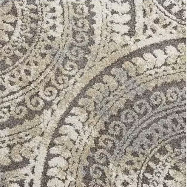 Spiral Medallion 7 ft. x 9 ft. Gray Geometric Area Rug