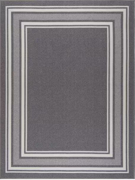 3 x 5 Gray Carmel Bordered Non Slip Indoor Area Rug