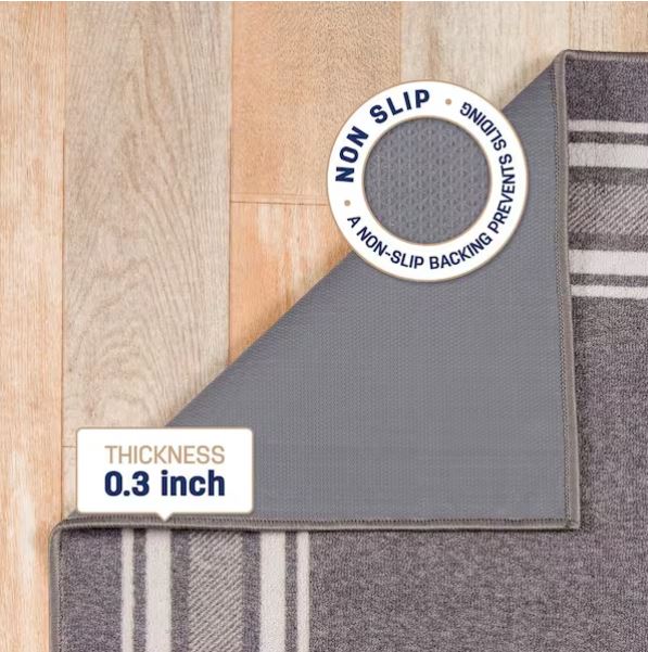 3 x 5 Gray Carmel Bordered Non Slip Indoor Area Rug